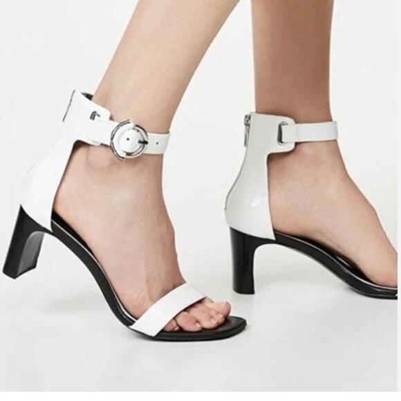 Rag & Bone Ellis Mid Heel Suede Leather Sandal In Light Sand Size 38, US 8 - Picture 2 of 12